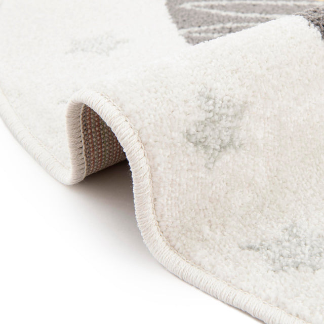 Ivory 7' 10 x 7' 10 Whimsy Kids Round Area Rug for Baby Nursery, Toddler Playroom, Bedrooms