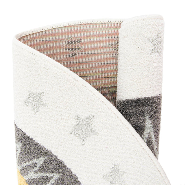 Ivory 7' 10 x 7' 10 Whimsy Kids Round Area Rug for Baby Nursery, Toddler Playroom, Bedrooms