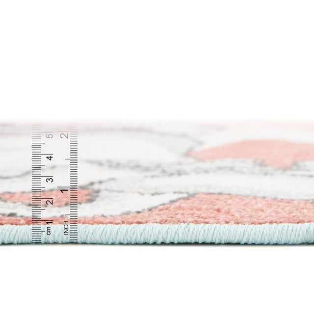 Multicolor 3' 11 x 5' 11 Whimsy Kids Rectangle Area Rug for Baby Nursery, Toddler Playroom, Bedrooms