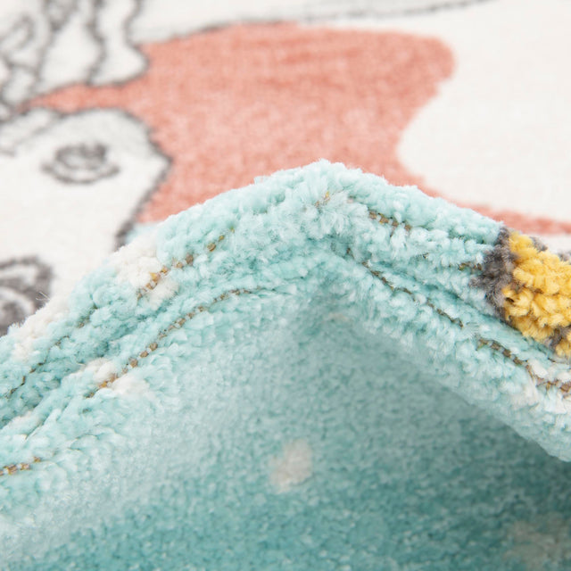 Multicolor 3' 11 x 5' 11 Whimsy Kids Rectangle Area Rug for Baby Nursery, Toddler Playroom, Bedrooms