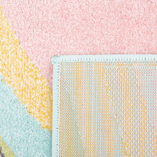 Multicolor 5' 3 x 8' Whimsy Kids Rectangle Area Rug for Baby Nursery, Toddler Playroom, Bedrooms