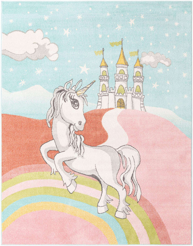 Multicolor 7' 10 x 10' Whimsy Kids Rectangle Area Rug for Baby Nursery, Toddler Playroom, Bedrooms Playful Fun Design Easy Clean Carpet for Sale at Rug Engine