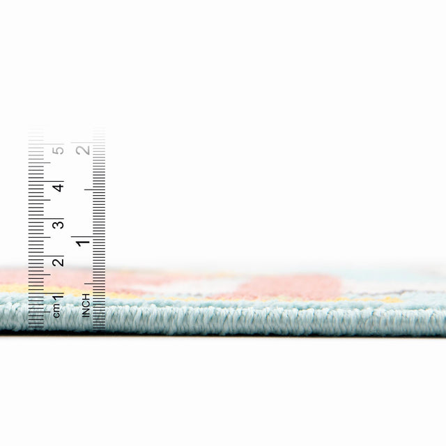 Teal 2' 2 x 3' 11 Whimsy Kids Runner Area Rug for Baby Nursery, Toddler Playroom, Bedrooms