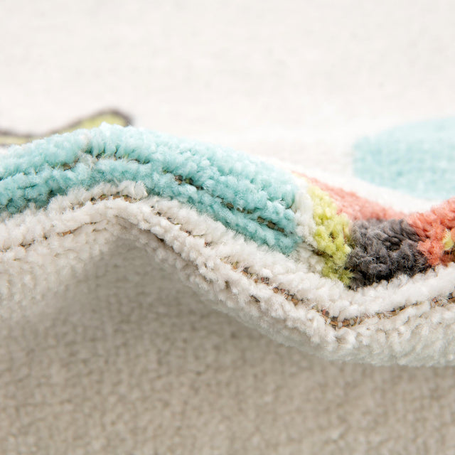 Multicolor 7' 10 x 10' Whimsy Kids Rectangle Area Rug for Baby Nursery, Toddler Playroom, Bedrooms