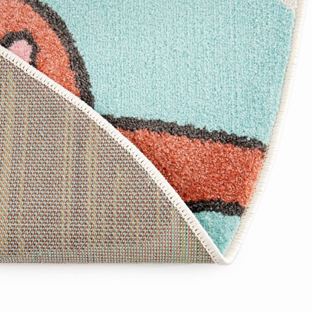 Multicolor 7' 10 x 7' 10 Whimsy Kids Round Area Rug for Baby Nursery, Toddler Playroom, Bedrooms