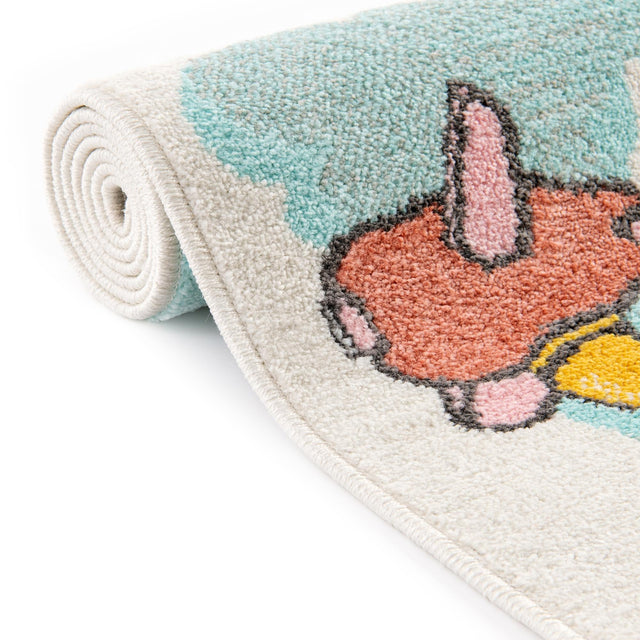 Multicolor 5' 3 x 5' 3 Whimsy Kids Round Area Rug for Baby Nursery, Toddler Playroom, Bedrooms