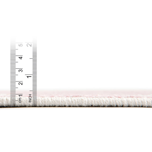 Pink 7' 10 x 10' Whimsy Kids Rectangle Area Rug for Baby Nursery, Toddler Playroom, Bedrooms