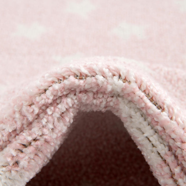 Pink 7' 10 x 10' Whimsy Kids Rectangle Area Rug for Baby Nursery, Toddler Playroom, Bedrooms