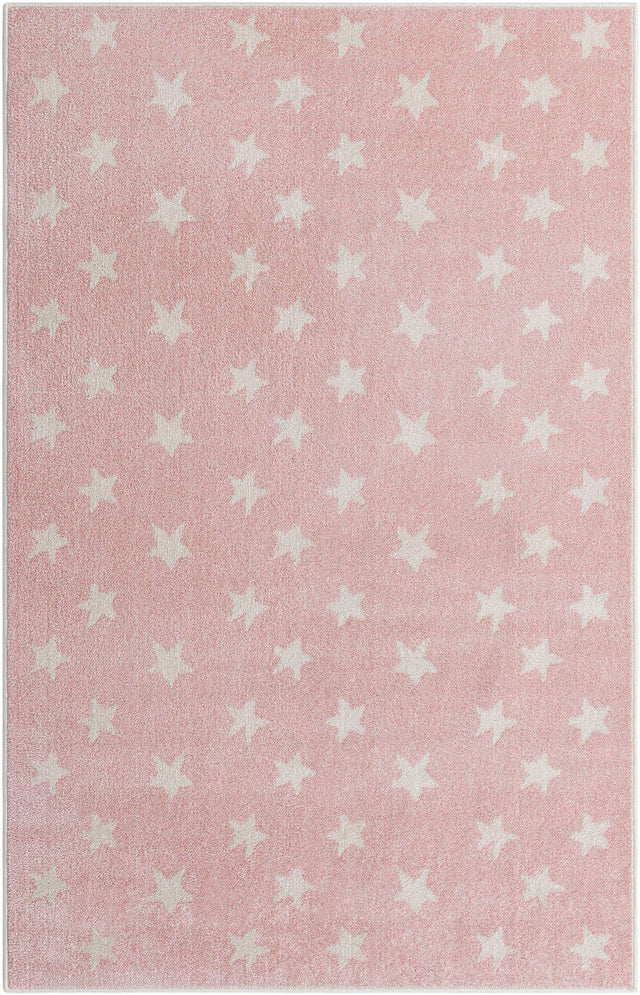Pink 5' 3 x 8' Whimsy Kids Rectangle Area Rug for Baby Nursery, Toddler Playroom, Bedrooms Playful Fun Design Easy Clean Carpet for Sale at Rug Engine