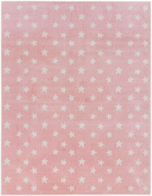 Pink 7' 10 x 10' Whimsy Kids Rectangle Area Rug for Baby Nursery, Toddler Playroom, Bedrooms