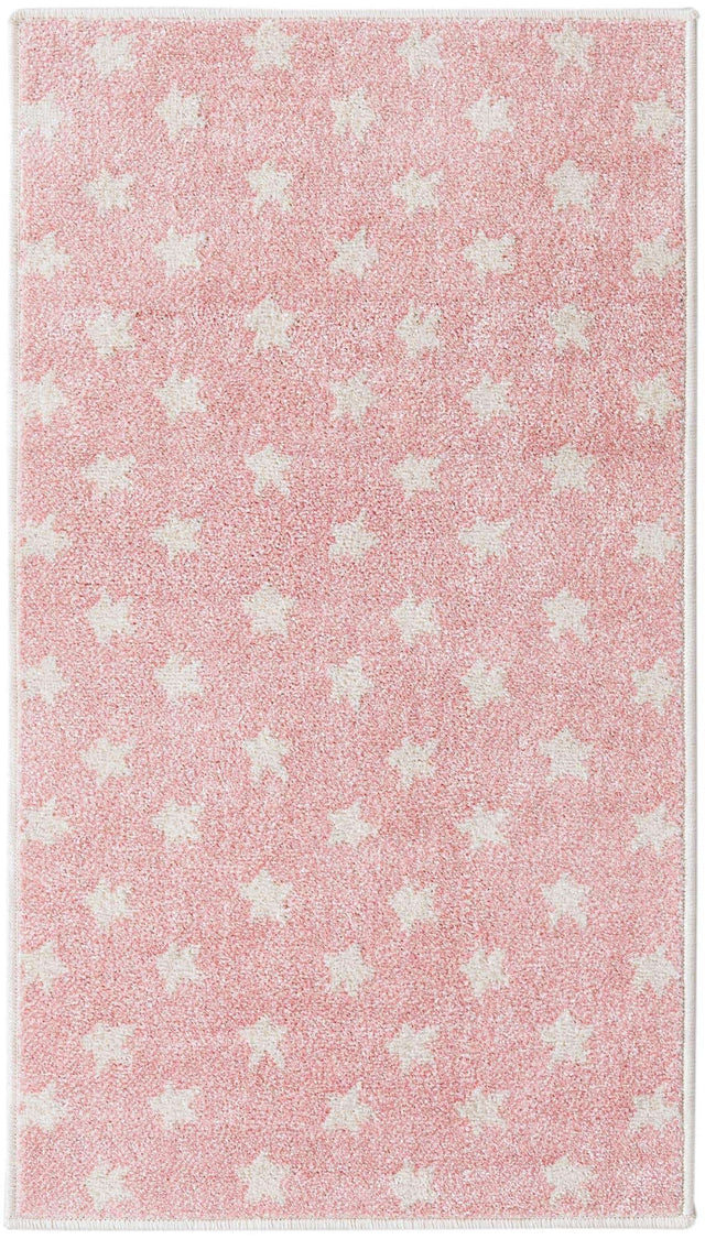 Pink 2' 2 x 3' 11 Whimsy Kids Runner Area Rug for Baby Nursery, Toddler Playroom, Bedrooms Playful Fun Design Easy Clean Carpet for Sale at Rug Engine