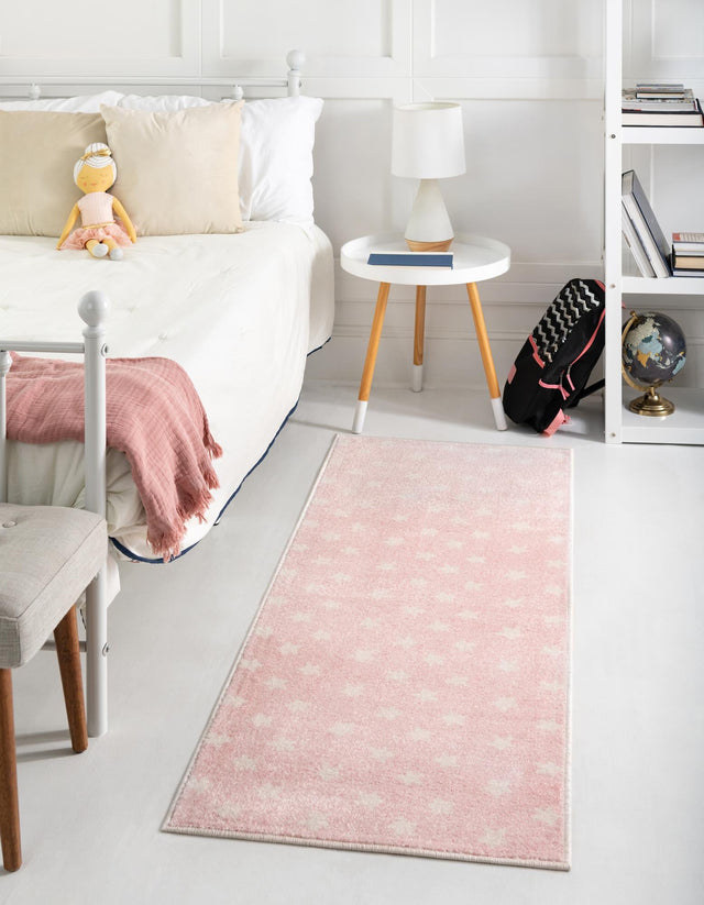Pink 2' 2 x 6' Whimsy Kids Runner Area Rug for Baby Nursery, Toddler Playroom, Bedrooms
