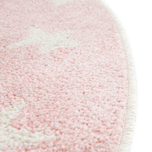 Pink 3' 3 x 3' 3 Whimsy Kids Round Area Rug for Baby Nursery, Toddler Playroom, Bedrooms Playful Fun Design Easy Clean Carpet for Sale at Rug Engine