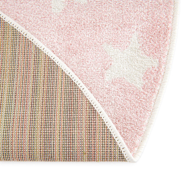 Pink 3' 3 x 3' 3 Whimsy Kids Round Area Rug for Baby Nursery, Toddler Playroom, Bedrooms Playful Fun Design Easy Clean Carpet for Sale at Rug Engine