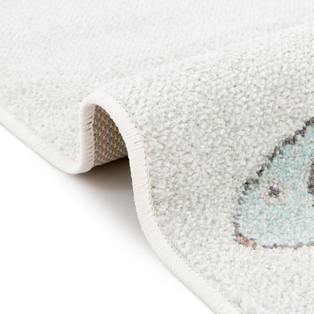 Gray 3' 11 x 5' 11 Whimsy Kids Rectangle Area Rug for Baby Nursery, Toddler Playroom, Bedrooms