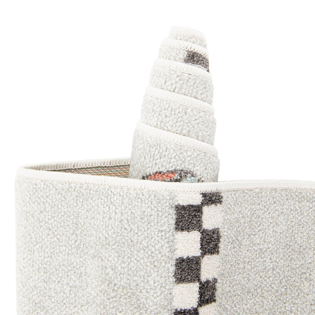 Gray 3' 11 x 5' 11 Whimsy Kids Rectangle Area Rug for Baby Nursery, Toddler Playroom, Bedrooms