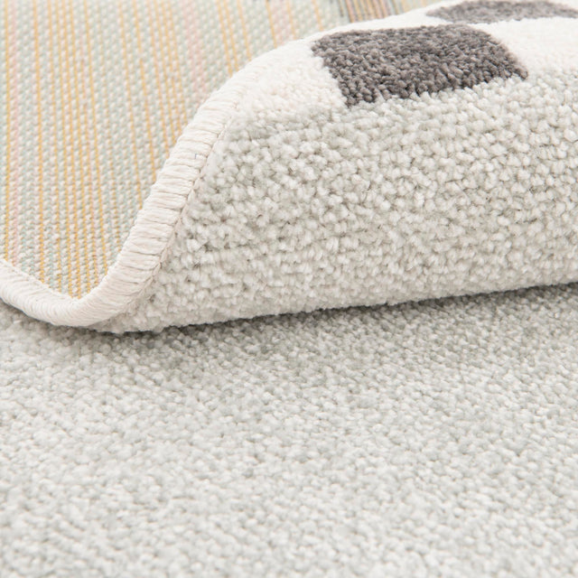 Gray 5' 3 x 5' 3 Whimsy Kids Round Area Rug for Baby Nursery, Toddler Playroom, Bedrooms Playful Fun Design Easy Clean Carpet for Sale at Rug Engine