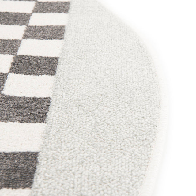 Gray 5' 3 x 5' 3 Whimsy Kids Round Area Rug for Baby Nursery, Toddler Playroom, Bedrooms Playful Fun Design Easy Clean Carpet for Sale at Rug Engine