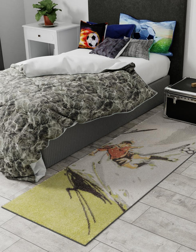 Gray 2' 2 x 3' 11 Whimsy Kids Runner Area Rug for Baby Nursery, Toddler Playroom, Bedrooms