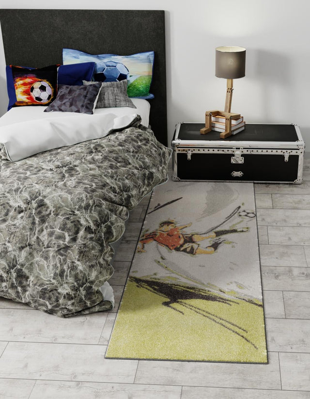 Gray 2' 2 x 3' 11 Whimsy Kids Runner Area Rug for Baby Nursery, Toddler Playroom, Bedrooms