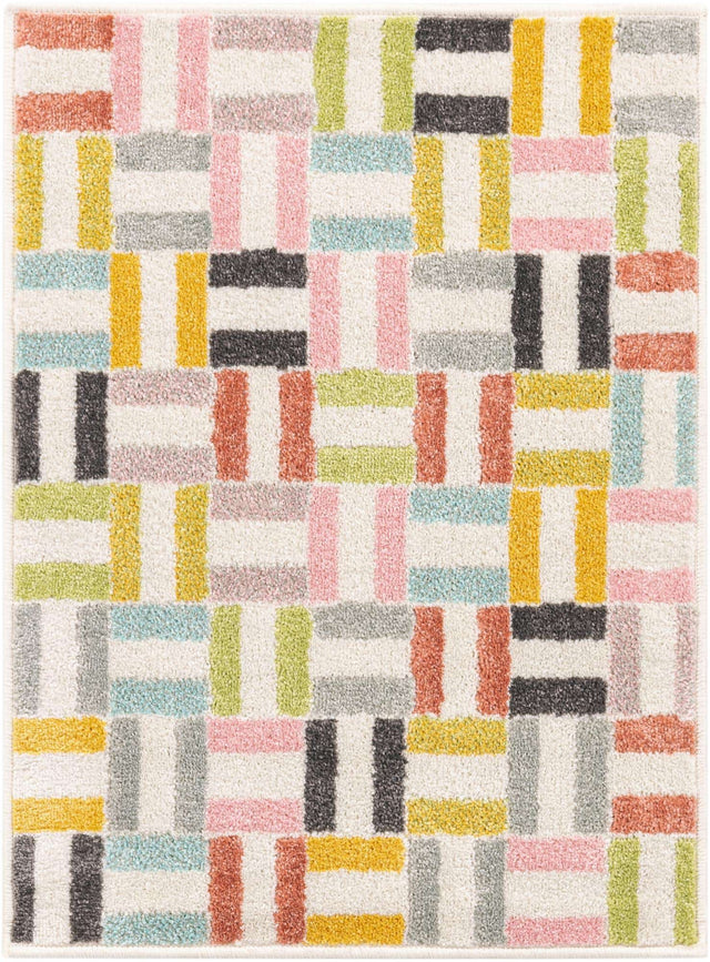 Multicolor 2' 2 x 2' 11 Whimsy Kids Rectangle Area Rug for Baby Nursery, Toddler Playroom, Bedrooms Playful Fun Design Easy Clean Carpet for Sale at Rug Engine