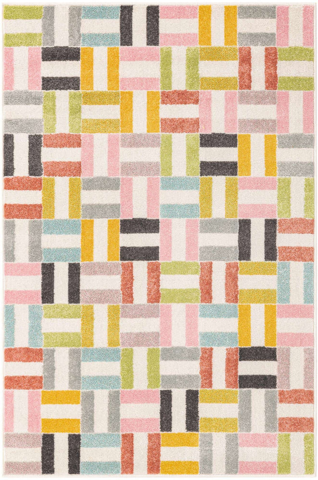 Multicolor 3' 11 x 5' 11 Whimsy Kids Rectangle Area Rug for Baby Nursery, Toddler Playroom, Bedrooms Playful Fun Design Easy Clean Carpet for Sale at Rug Engine