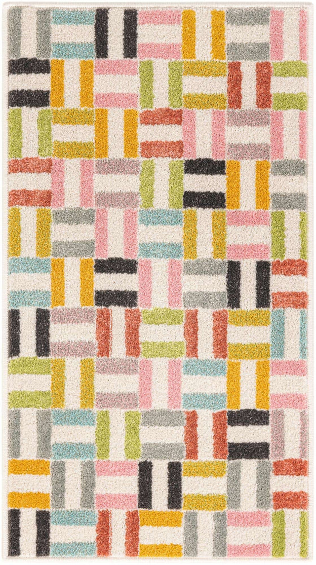 Multicolor 2' 2 x 3' 11 Whimsy Kids Runner Area Rug for Baby Nursery, Toddler Playroom, Bedrooms Playful Fun Design Easy Clean Carpet for Sale at Rug Engine