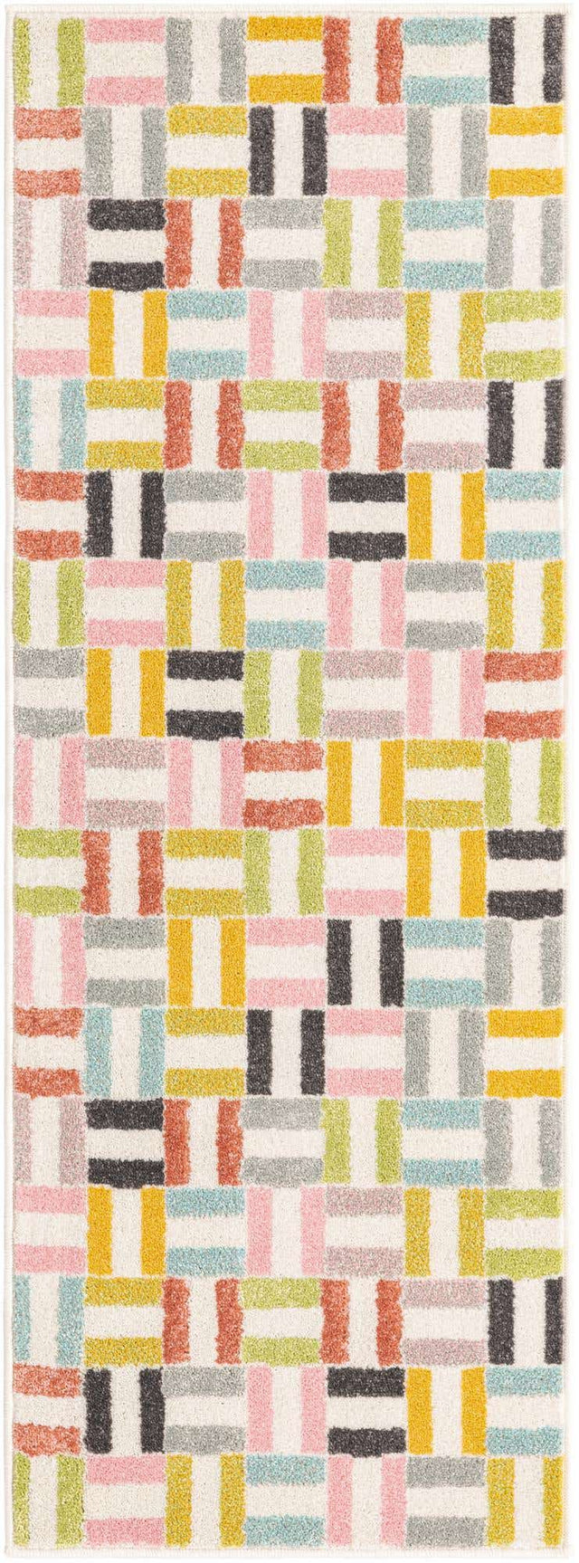 Multicolor 2' 2 x 6' Whimsy Kids Runner Area Rug for Baby Nursery, Toddler Playroom, Bedrooms Playful Fun Design Easy Clean Carpet for Sale at Rug Engine