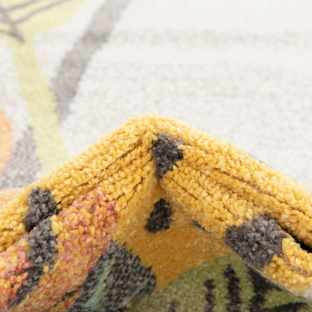 Gray 2' 2 x 2' 11 Whimsy Kids Rectangle Area Rug for Baby Nursery, Toddler Playroom, Bedrooms