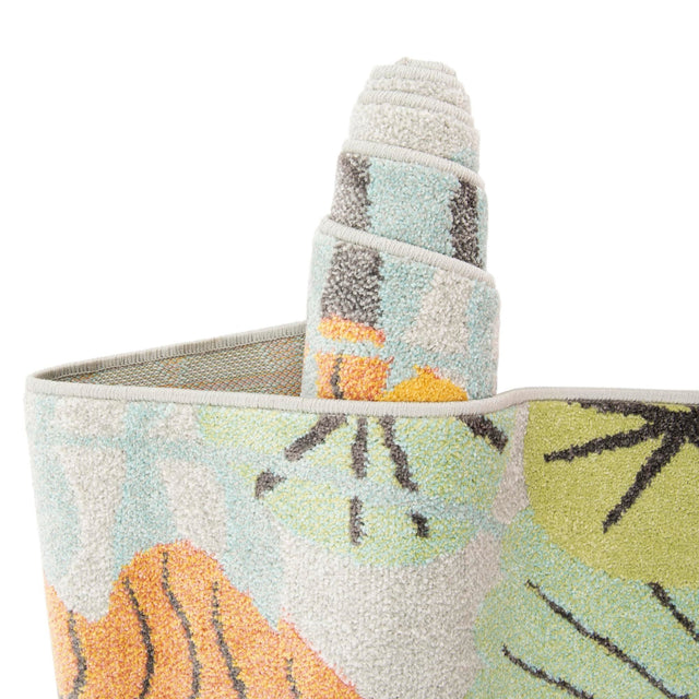 Gray 2' 2 x 2' 11 Whimsy Kids Rectangle Area Rug for Baby Nursery, Toddler Playroom, Bedrooms