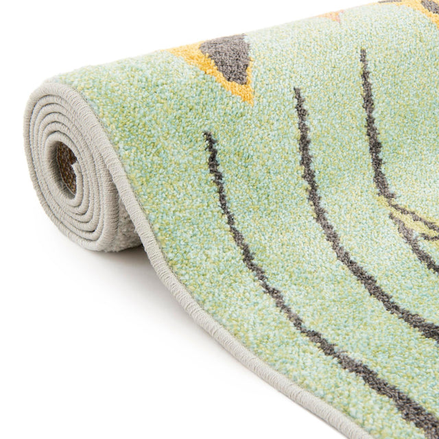 Gray 2' 2 x 2' 11 Whimsy Kids Rectangle Area Rug for Baby Nursery, Toddler Playroom, Bedrooms