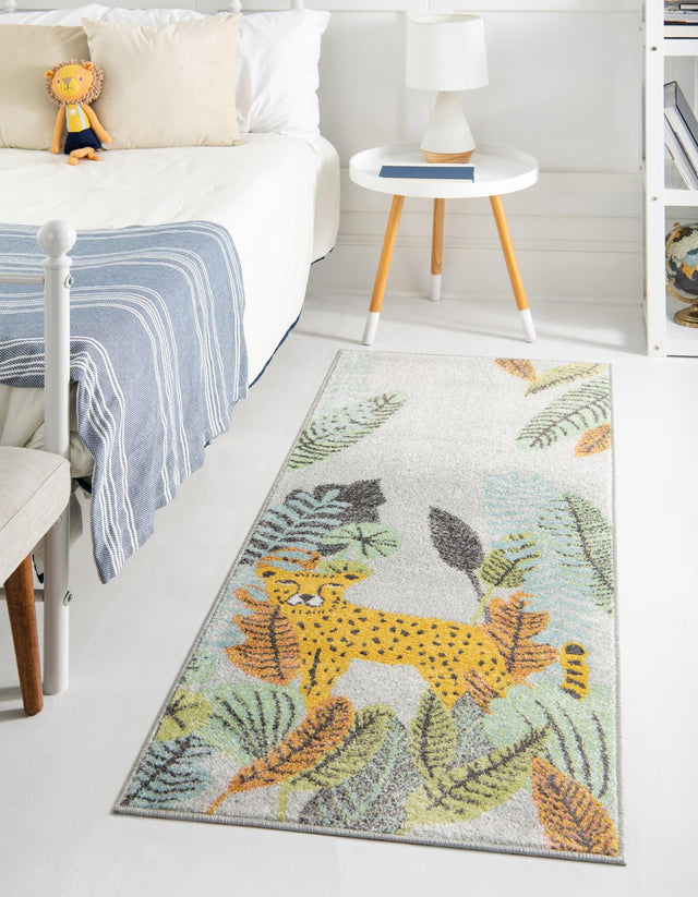 Gray 2' 2 x 6' Whimsy Kids Runner Area Rug for Baby Nursery, Toddler Playroom, Bedrooms Playful Fun Design Easy Clean Carpet for Sale at Rug Engine