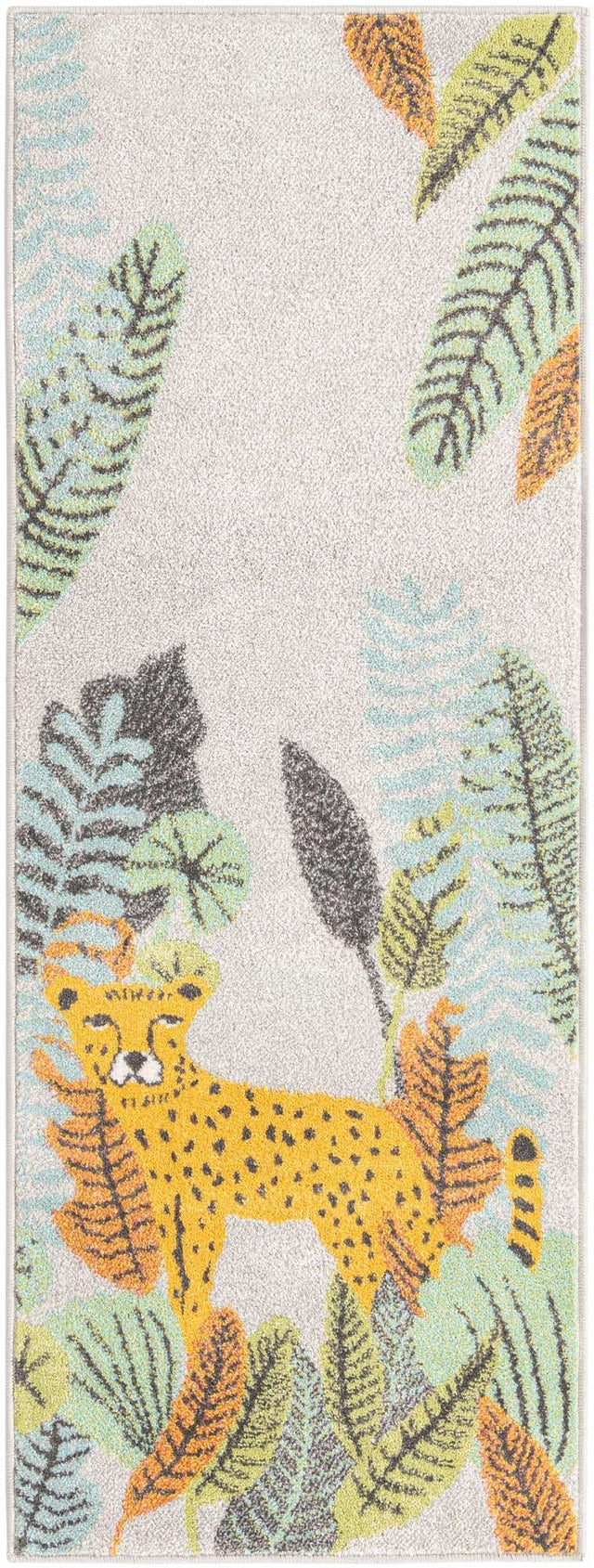 Gray 2' 2 x 6' Whimsy Kids Runner Area Rug for Baby Nursery, Toddler Playroom, Bedrooms Playful Fun Design Easy Clean Carpet for Sale at Rug Engine