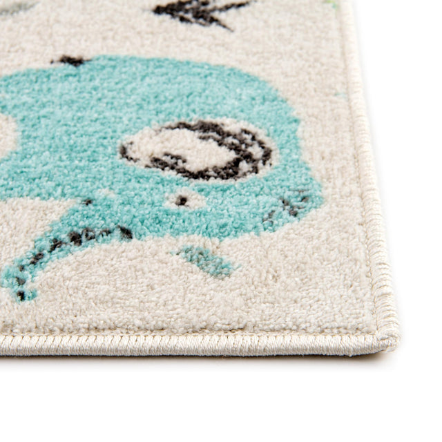 Ivory 2' 2 x 3' 11 Whimsy Kids Runner Area Rug for Baby Nursery, Toddler Playroom, Bedrooms Playful Fun Design Easy Clean Carpet for Sale at Rug Engine