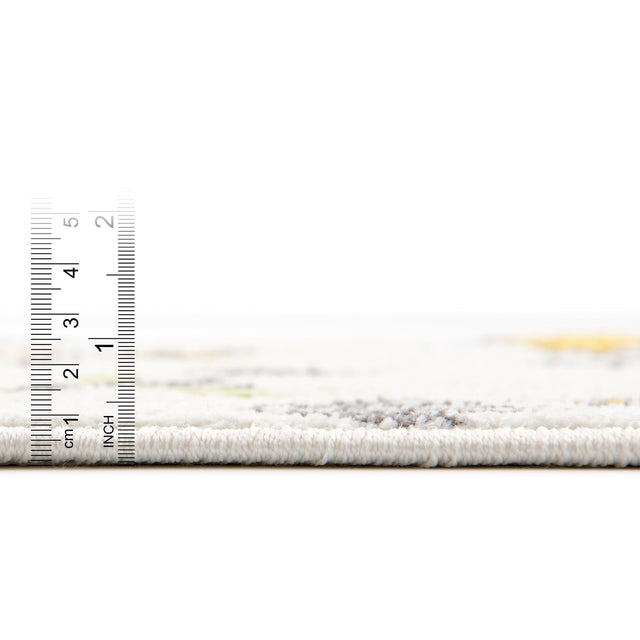 Ivory 3' 3 x 3' 3 Whimsy Kids Round Area Rug for Baby Nursery, Toddler Playroom, Bedrooms