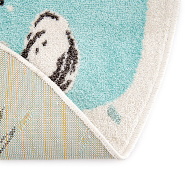 Ivory 3' 3 x 3' 3 Whimsy Kids Round Area Rug for Baby Nursery, Toddler Playroom, Bedrooms