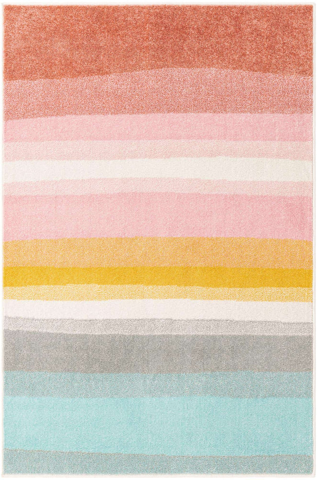 Multicolor 3' 11 x 5' 11 Whimsy Kids Rectangle Area Rug for Baby Nursery, Toddler Playroom, Bedrooms