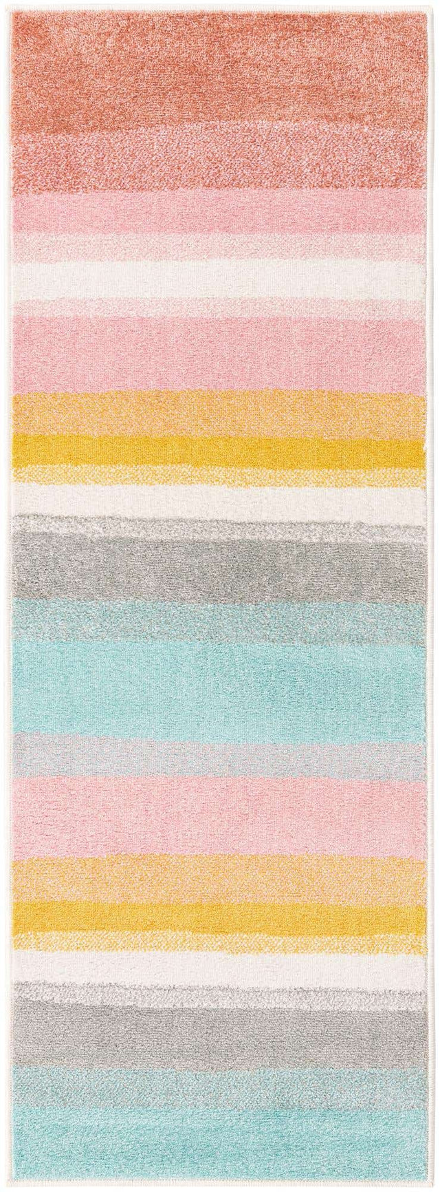Multicolor 2' 2 x 6' Whimsy Kids Runner Area Rug for Baby Nursery, Toddler Playroom, Bedrooms