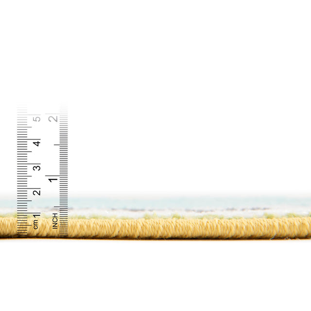 Ivory 5' 3 x 8' Whimsy Kids Rectangle Area Rug for Baby Nursery, Toddler Playroom, Bedrooms