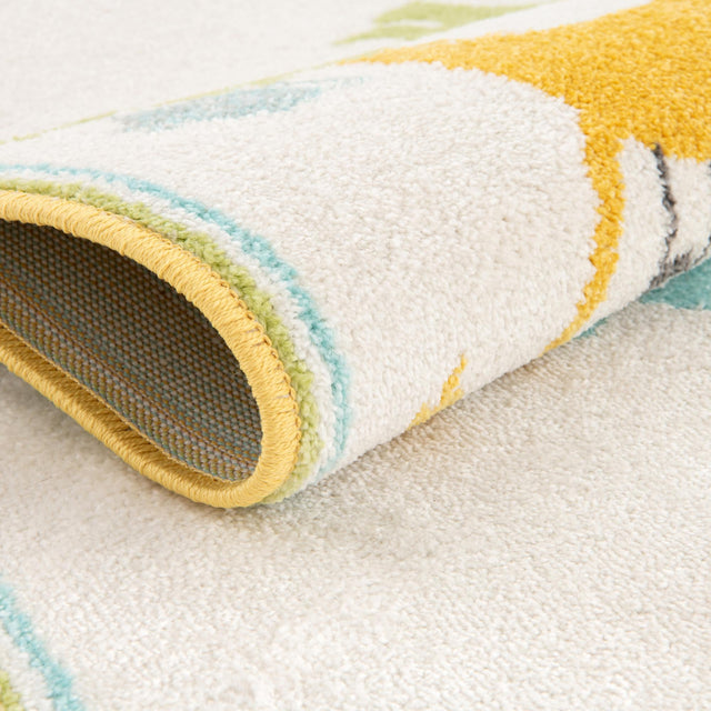 Ivory 7' 10 x 10' Whimsy Kids Rectangle Area Rug for Baby Nursery, Toddler Playroom, Bedrooms