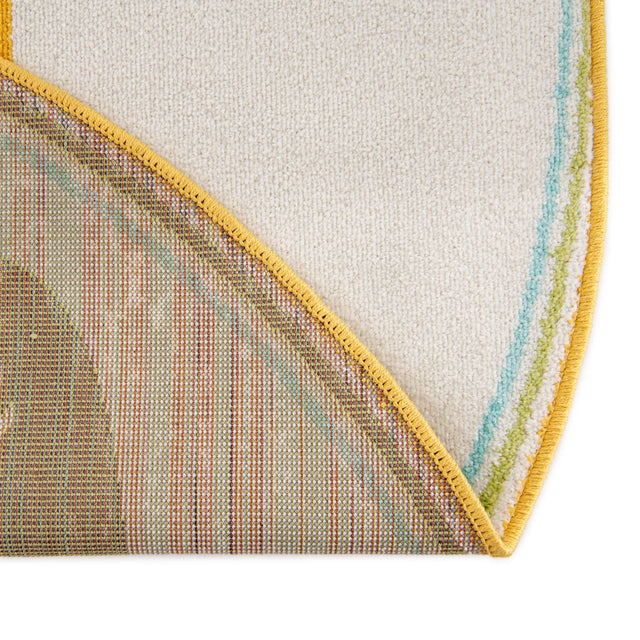 Ivory 5' 3 x 5' 3 Whimsy Kids Round Area Rug for Baby Nursery, Toddler Playroom, Bedrooms