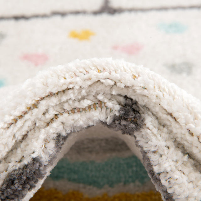 Ivory 2' 2 x 2' 11 Whimsy Kids Rectangle Area Rug for Baby Nursery, Toddler Playroom, Bedrooms