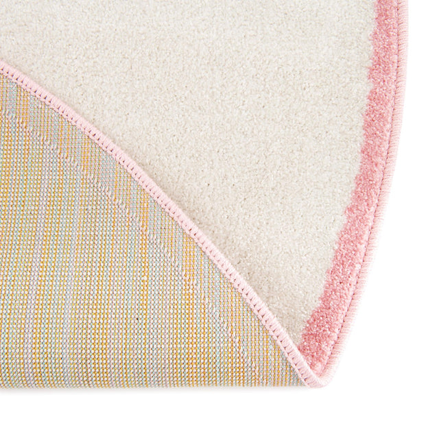 Ivory 3' 3 x 3' 3 Whimsy Kids Round Area Rug for Baby Nursery, Toddler Playroom, Bedrooms