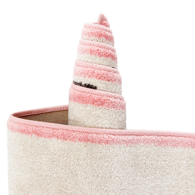 Ivory 3' 3 x 3' 3 Whimsy Kids Round Area Rug for Baby Nursery, Toddler Playroom, Bedrooms