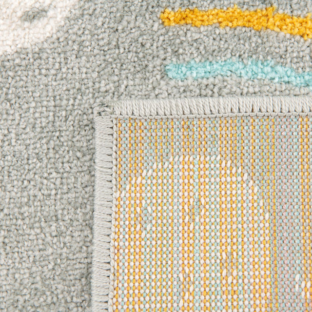Gray 2' 2 x 2' 11 Whimsy Kids Rectangle Area Rug for Baby Nursery, Toddler Playroom, Bedrooms Playful Fun Design Easy Clean Carpet for Sale at Rug Engine