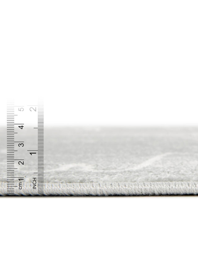 Gray 3' 11 x 5' 11 Whimsy Kids Rectangle Area Rug for Baby Nursery, Toddler Playroom, Bedrooms