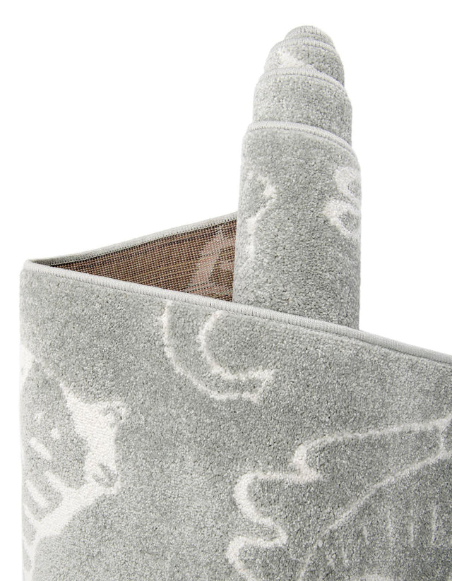 Gray 2' 2 x 3' 11 Whimsy Kids Runner Area Rug for Baby Nursery, Toddler Playroom, Bedrooms