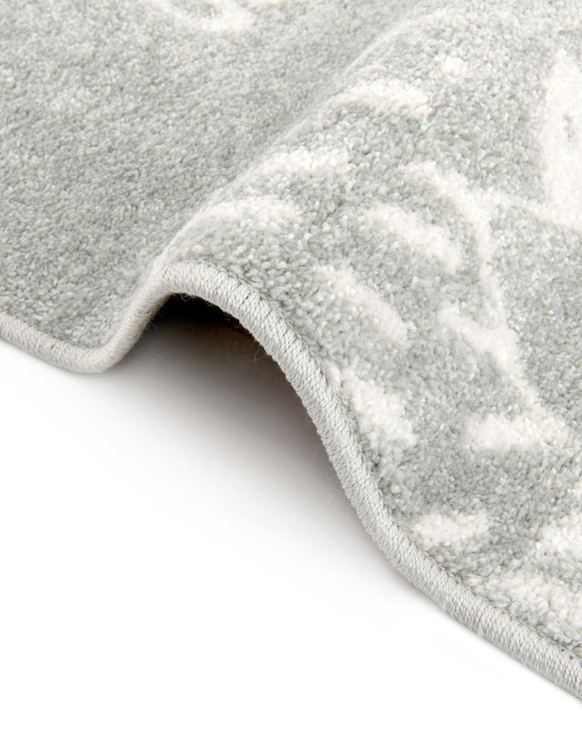 Gray 5' 3 x 5' 3 Whimsy Kids Round Area Rug for Baby Nursery, Toddler Playroom, Bedrooms