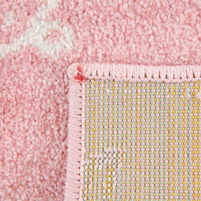 Pink 2' 2 x 2' 11 Whimsy Kids Rectangle Area Rug for Baby Nursery, Toddler Playroom, Bedrooms