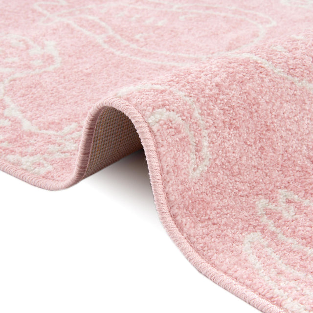 Pink 5' 3 x 8' Whimsy Kids Rectangle Area Rug for Baby Nursery, Toddler Playroom, Bedrooms